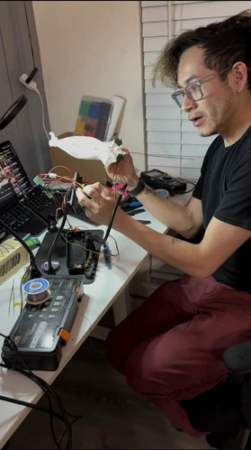 Fermin working on a project